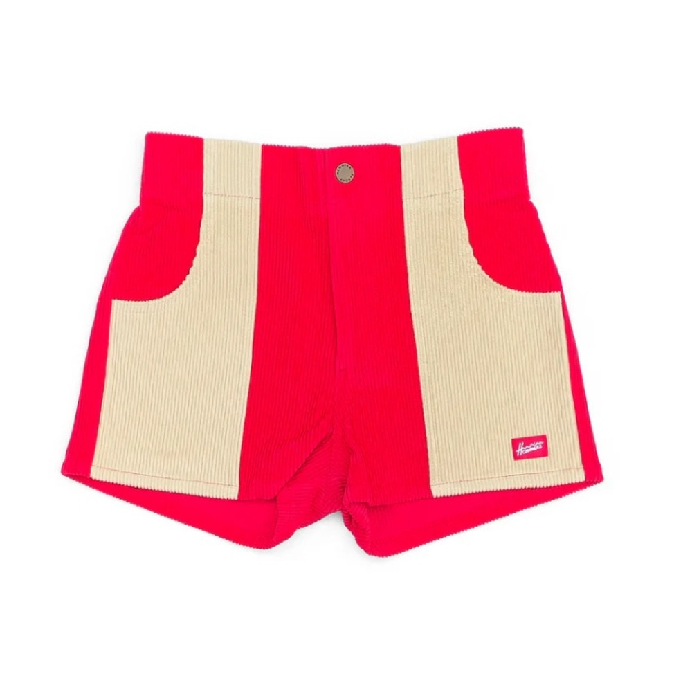 Two Tone Corduroy Shorts Women’s 34 Stretch Hammie’s Red/Sand Skate Surf